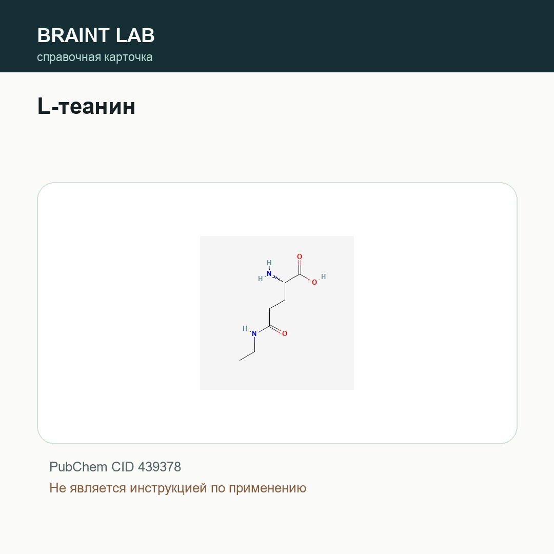 Справочная карточка L-теанин