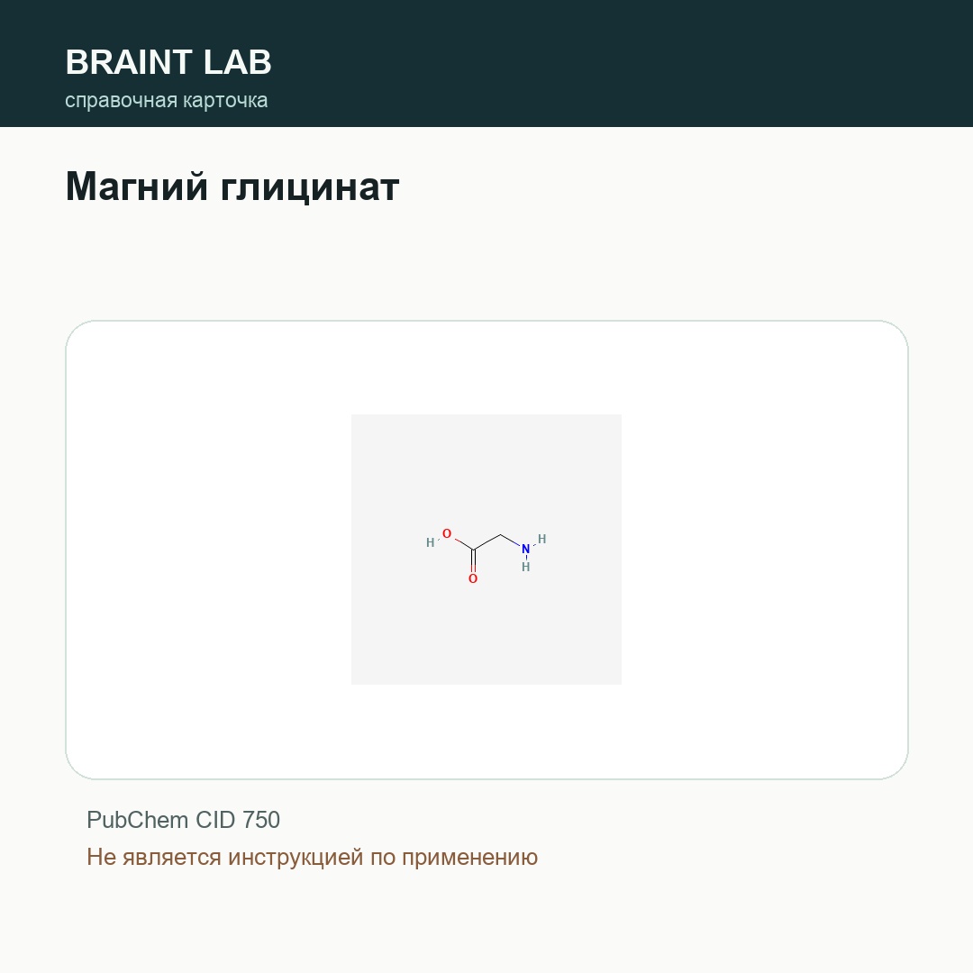 Справочная карточка Магний глицинат