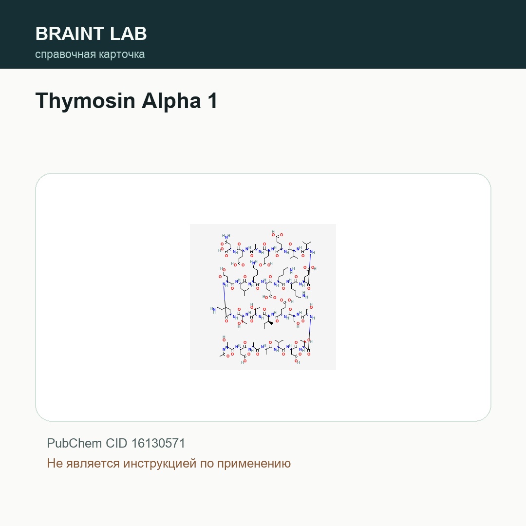 Справочная карточка Thymosin Alpha 1