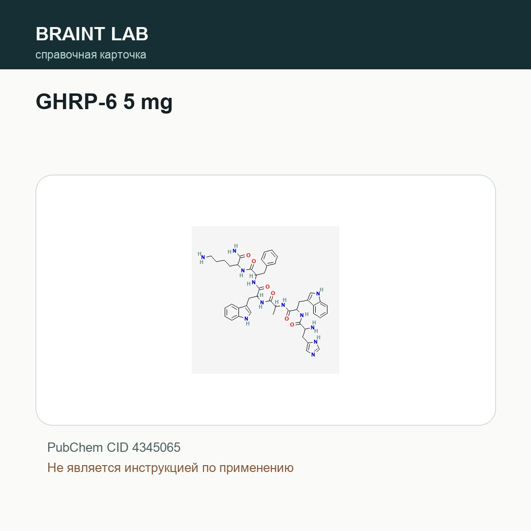 Справочная карточка GHRP-6 5 mg