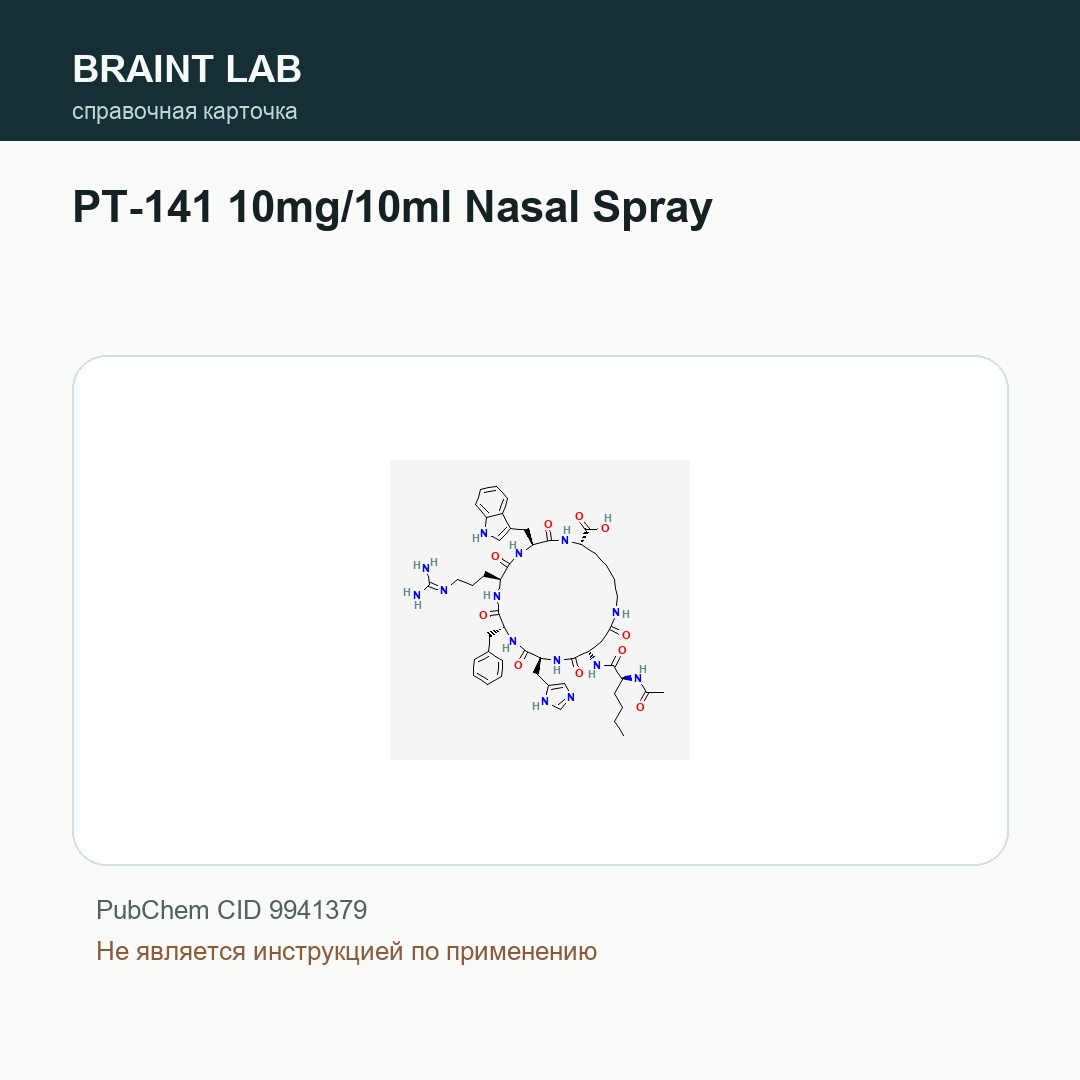 Справочная карточка PT-141 10mg/10ml Nasal Spray